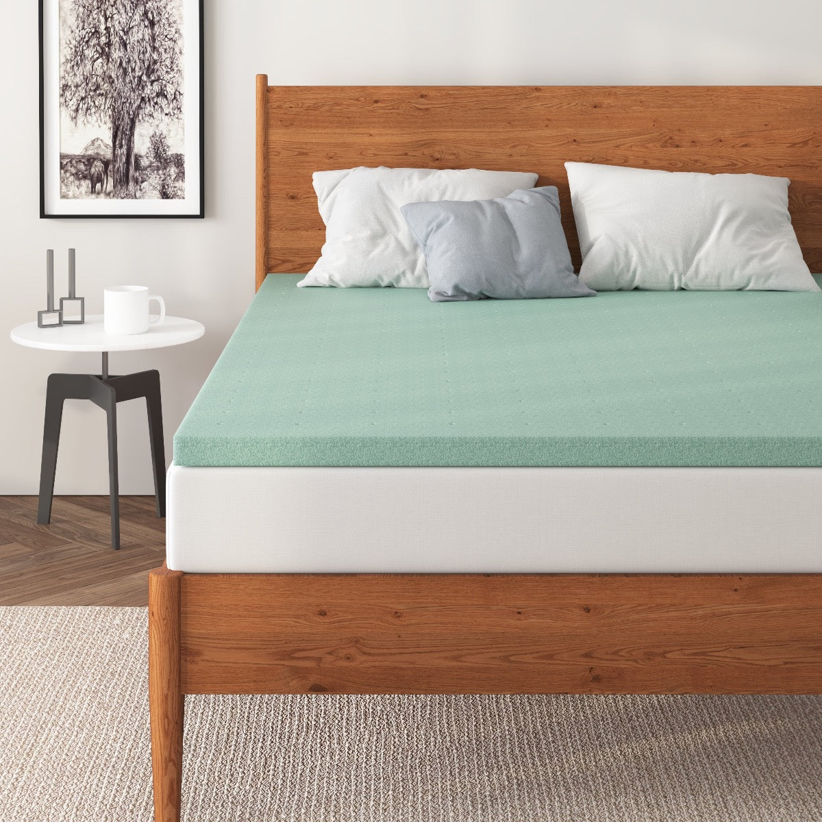 Green Tea Infused Memory Foam Mattress Topper